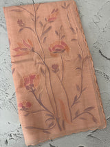 Soft Moonga checks saree with prints and embroidery MSH154 - Peach