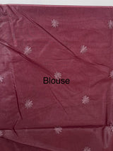 Organza saree with embroidery borders MOS4765 Wine