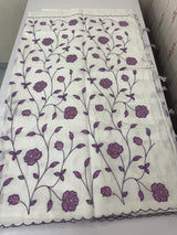 Mul cotton applique work saree with scalloped borders MSH166