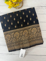 Semi banarasi Khaddi Georgette saree - MS1499 Black