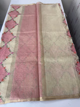 Soft Jute tissue saree with embroidery MJT671