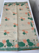 Jamdani silk Cotton Saree with lotus motifs MSJ790(1)