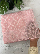 Kota Moonga saree with net applique borders MSH295 PastelPeachPink
