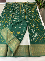 Semi silk saree MSBS126 BottleGreen