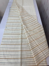 Soft blended borderless tussar saree  MKT121 (2) - lines