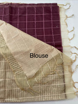 Semi Organza saree with checks - MSD634 (10)