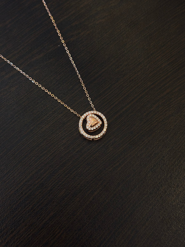 Elara 92.5 RoseGold Necklace EL264