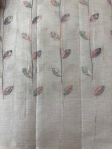 Blended tussar saree with embriodery - MS8665 Cream