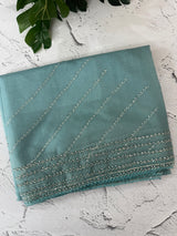 Handworked Organza saree and blouse MCW376 Blue