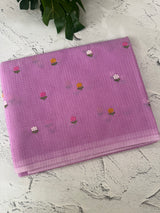 Kota checks saree with embroidery MS7680 Lavender
