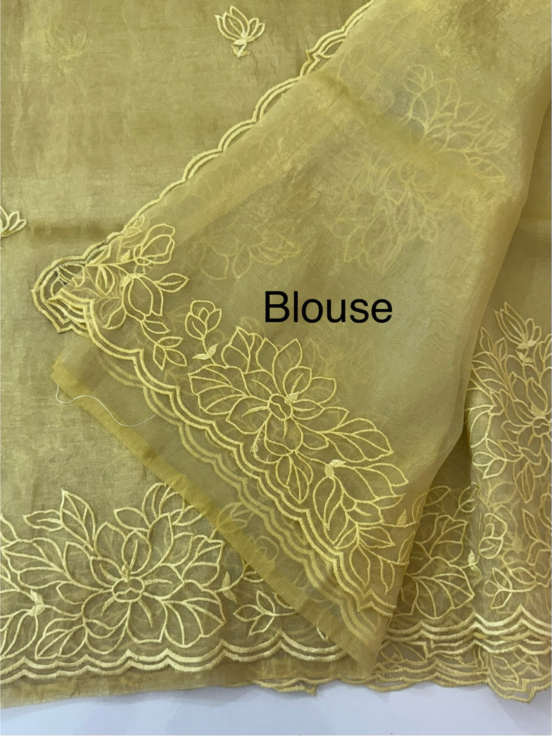 Tissue Organza saree MS14051- DuskyYellow
