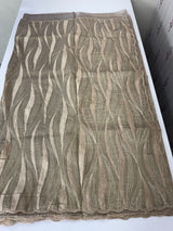 Georgette - Organza saree with thread work MS349 DarkBeige