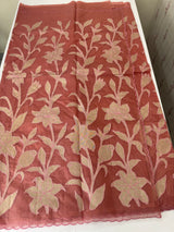 Semi organza saree with appliqué work - MSH906 DuskyPeach