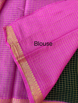 Crepe chiffon saree with small checks zari weaving  MS81890