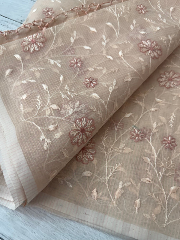 Kota silk saree with embroidery MSH199 PastelPeach