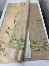 Tissue silk saree with embroidery MSH235