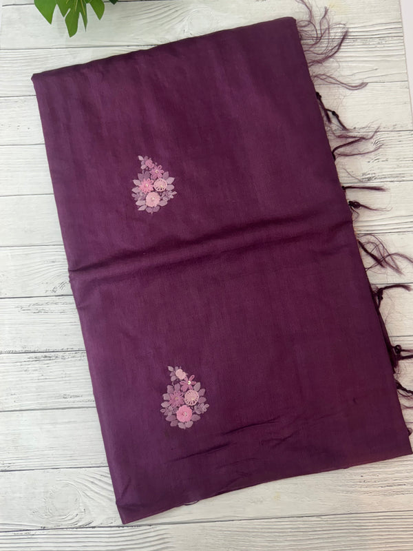 Semi tussar saree with Handwork MS44500