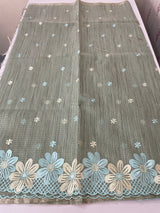 Soft Tissue kota embroidery saree MSK4660 GreyishBlue