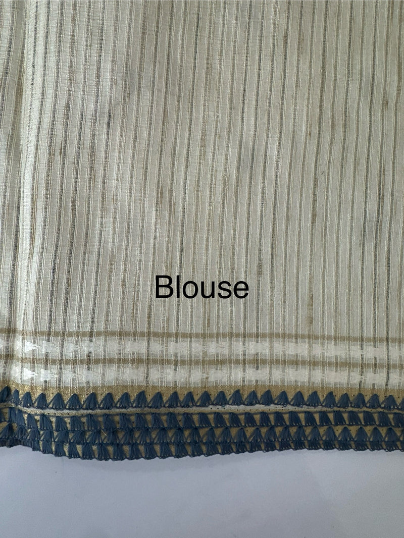 Blended soft tussar saree with thread work MTS9965
