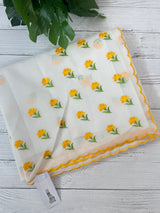 NetkKota saree with embroidery MS6868- Yellow