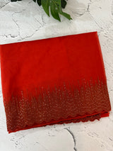 Semi Organza saree with embroidery borders - MSH296 Orange