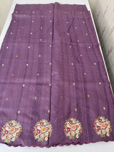 Blended tussar silk saree with embroidery- MS1072