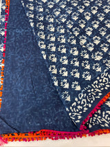 Pure mul cotton hand block printed saree SKSRMY