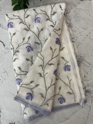 Soft Netkota saree with cross stitch embroidery MSH210(5)