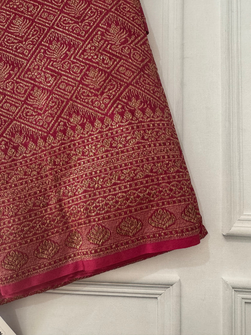 Banarasi semi katan saree SHKNSNM RaniPink