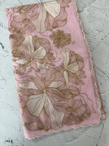 Jute Linen saree with thread work MSH206 - Pink