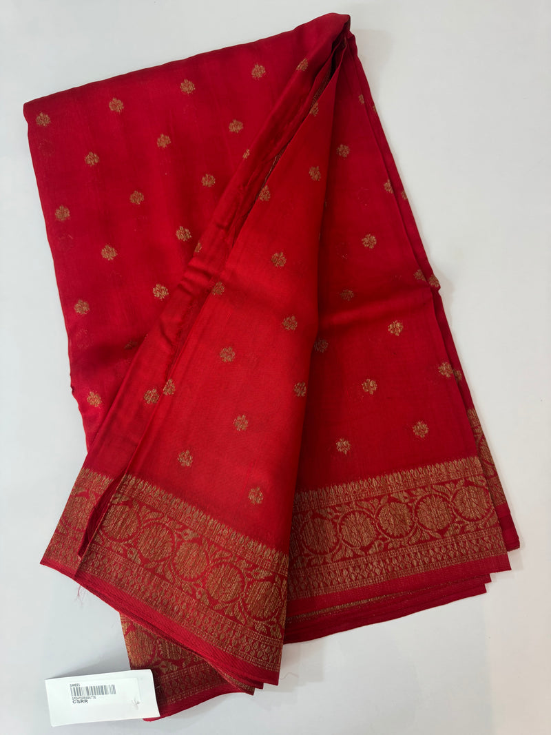 Banarasi Tussar Georgette Saree  - MS44376 Red