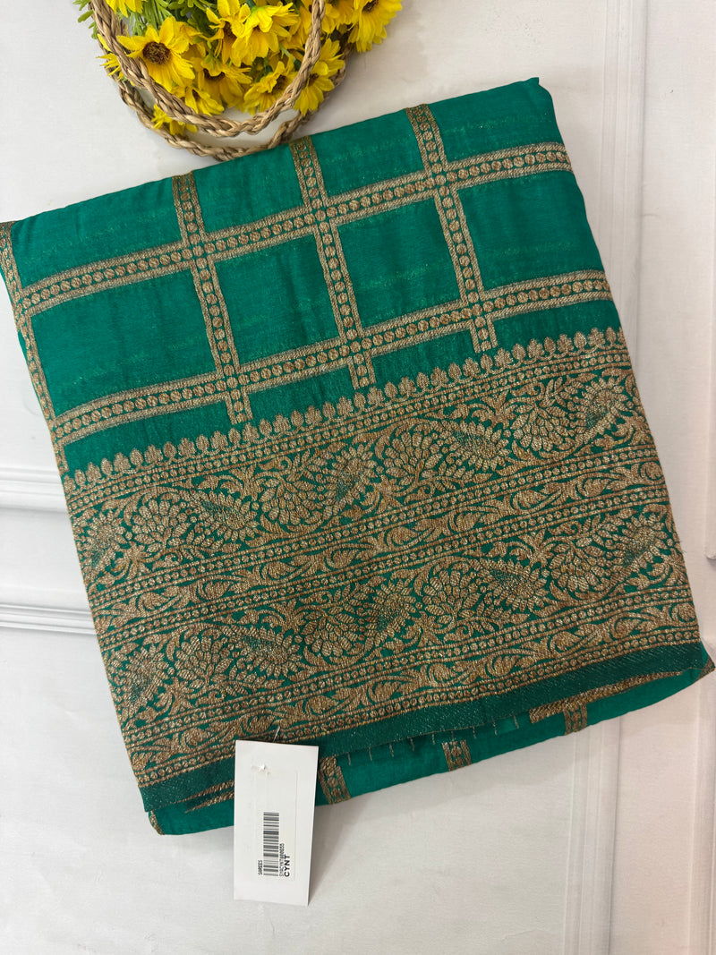 Semi banarasi Khaddi Georgette saree - MS1498 TealGreen