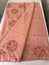 Tussar chanderi cutwork saree MSTC121 PeachPink