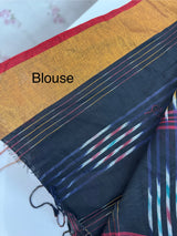Semi linen saree with zari border  MLS67
