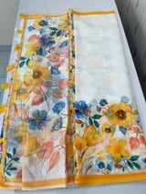 Digital printed semi Linen Saree MLS615