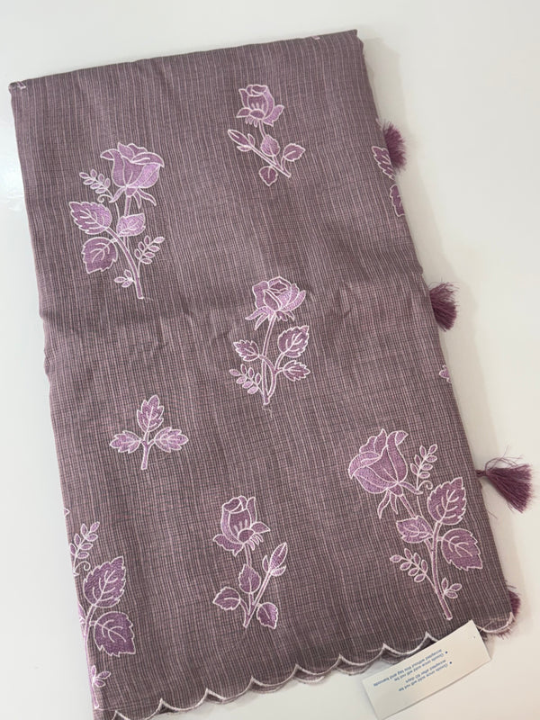 Silky kota embroidery saree 
MSK890 Mauve