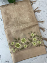 Tissue silk saree with embroidery MSH235