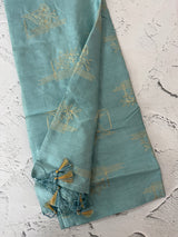 Tussar finish soft silk saree with thread embroidery MTS568 LightBlue