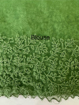 Organza saree with embroidery - MSH429 LeafyGreen