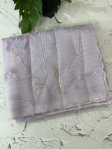 Soft Moonga checks saree with prints and embroidery MSH154 - Lavender