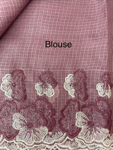 Silky kota saree with embriodery borders MS16372 OnionPink
