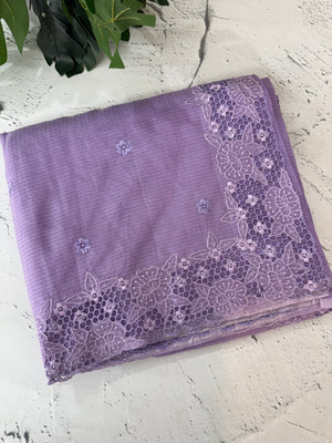 Soft Silky kota saree with cutwork borders  MSH132 (2) Lavender