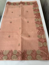 Cutwork Moonga checks saree MSH202 - Peach(2)