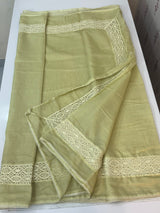 Kota saree with crochet work and lace border MCJ879 PastelLime
