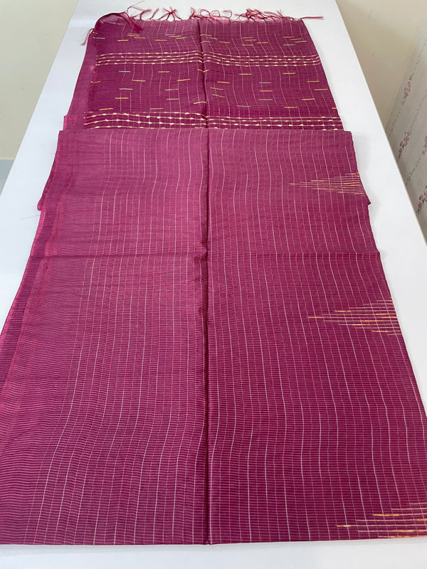 Blended tussar saree with thread work MTS5444