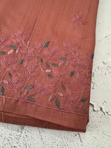 Embriodery Blended Matka Tussar silk saree MS6790 - Peach