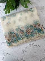 Handworked glass organza saree with floral digital prints- MS15737