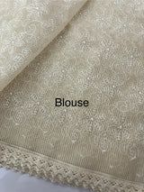 Phulkari NetKota Embroidery saree - MS6009(1) Offwhite
