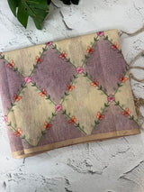 Soft Jute tissue saree with embroidery MJT671