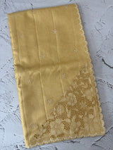 Soft crepe tussar silk saree with embroidery and cutwork on pallu MSH207 - ButterYellow